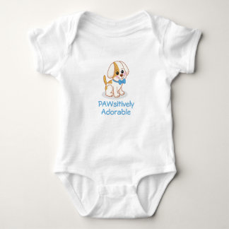 Jongen Puppies Hond met Blauwe Vlinderdas Body Romper
