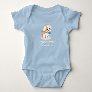 Jongen Puppies Hond met Blauwe Vlinderdas Body Sui Romper