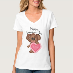 Jongen Puppy Dog Happy Valentijnsdag t-shirt 2