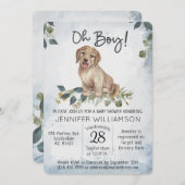 Jongen! Puppy Modern Waterverf Baby shower Kaart (Voorkant / Achterkant)