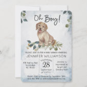Jongen! Puppy Modern Waterverf Baby shower Kaart (Voorkant)
