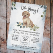 Jongen! Puppy Modern Waterverf Baby shower Kaart