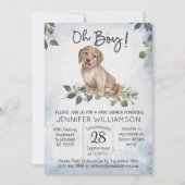 Jongen! Puppy Modern Waterverf Baby shower Kaart (Voorkant)