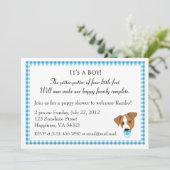 Jongen Puppy Shower-uitnodigingen Kaart (Staand voorkant)