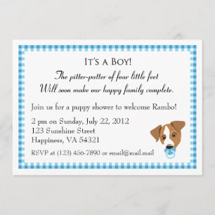 Jongen Puppy Shower-uitnodigingen Kaart