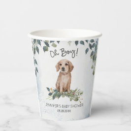 Jongen! Puppy Waterverf Baby shower Papieren Bekers