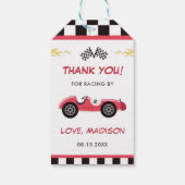 Jongen Race Auto Verjaardagsfeestje Cadeaulabel (Achterkant)