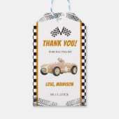 Jongen Race Auto Verjaardagsfeestje Cadeaulabel (Voorkant)