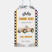 Jongen Race Auto Verjaardagsfeestje Cadeaulabel (Achterkant)