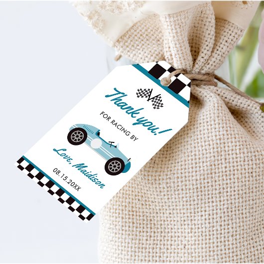 Jongen Race Auto Verjaardagsfeestje Cadeaulabel