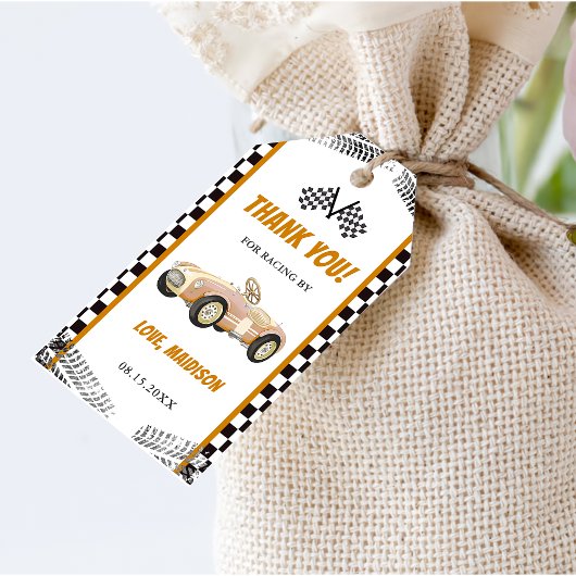 Jongen Race Auto Verjaardagsfeestje Cadeaulabel