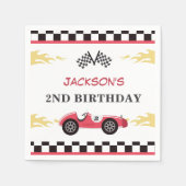 Jongen Race Auto Verjaardagsfeestje Servet (Voorkant)