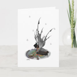 Jongen Rain Fairy met kikkervisdag Kaart