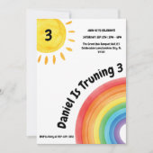 Jongen Rainbow 3e verjaardag, Jongen verjaardagsfe Kaart (Voorkant)