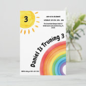 Jongen Rainbow 3e verjaardag, Jongen verjaardagsfe Kaart (Staand voorkant)