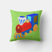 Jongen Red Blue Train met blauwe en groene tinten Kussen (Achterkant)