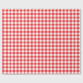Jongen Red Gingham Birthday Wrapping Paper Cadeaupapier (Vlak)