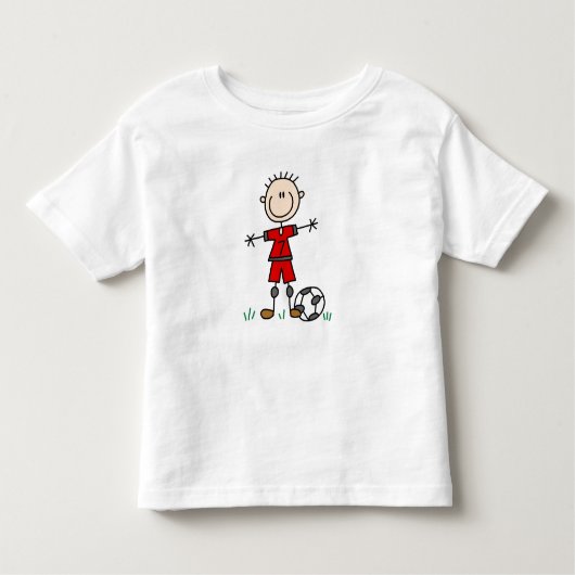 Jongen Red Uniform Soccer Player T-shirts en cadea (Voorkant)
