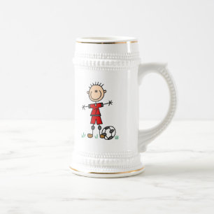 Jongen Red Uniform Soccer Player T-shirts en cadea Bierpul