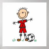 Jongen Red Uniform Soccer Player T-shirts en cadea Poster (Voorkant)