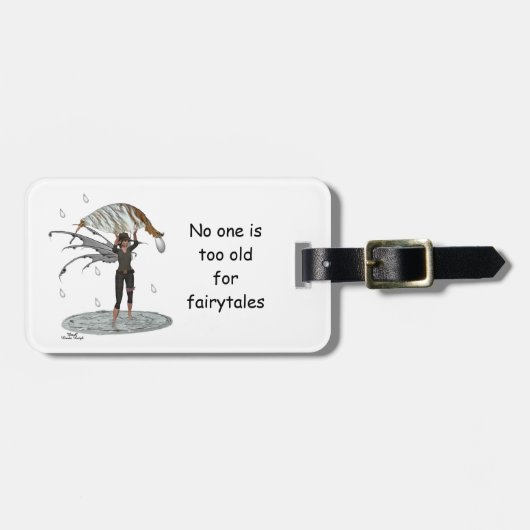 Jongen Regen Fairy Met Blad Bagagelabel (Voorkant horizontaal)