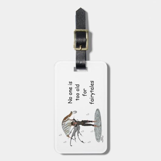 Jongen Regen Fairy Met Blad Bagagelabel (Voorkant verticaal)
