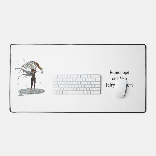 Jongen Regen Fairy Met Blad Bureau Mat (Keyboard & Muis)