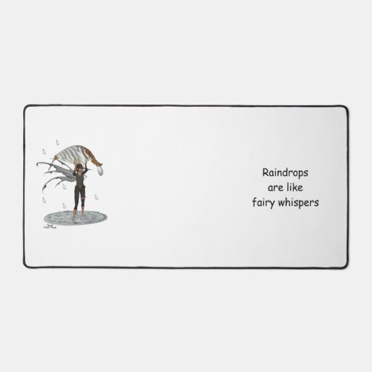 Jongen Regen Fairy Met Blad Bureau Mat (Voorkant)