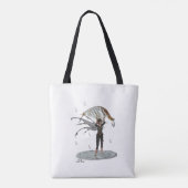 Jongen Regen Fairy Met Blad Canvas tas (Achterkant)