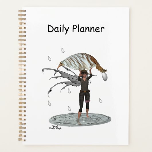 Jongen Regen Fairy Met Blad Dagelijkse Planner (Voorkant)