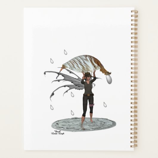 Jongen Regen Fairy Met Blad Dagelijkse Planner (Achterkant)
