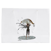 Jongen Regen Fairy Met Blad Gift Bag Groot Cadeauzakje (Achterkant)