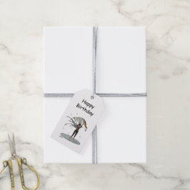 Jongen Regen Fairy Met Blad Gift Label Cadeaulabel