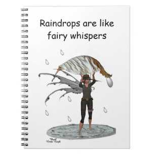 Jongen Regen Fairy Met Blad Spiraal Foto Notitiebo Notitieboek
