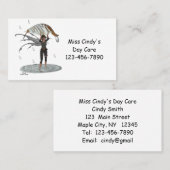 Jongen Regen Fairy Met Blad Visitekaartjes Contactkaartje (Voorkant / Achterkant)