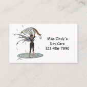 Jongen Regen Fairy Met Blad Visitekaartjes Contactkaartje (Voorkant)