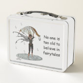 Jongen Regen Fairy Met Leaf Metal Lunchbox (Achterkant)