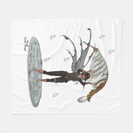 Jongen regen fee met blad fleece deken (Voorkant (Horizontaal))