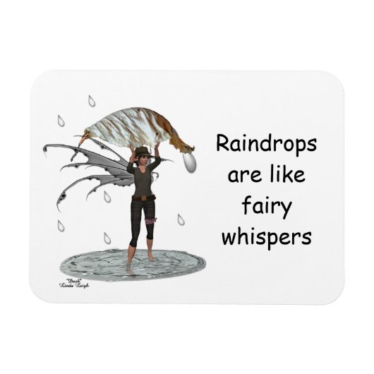 Jongen regen fee met blad flexibele magneet (Horizontaal)