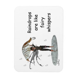 Jongen regen fee met blad flexibele magneet