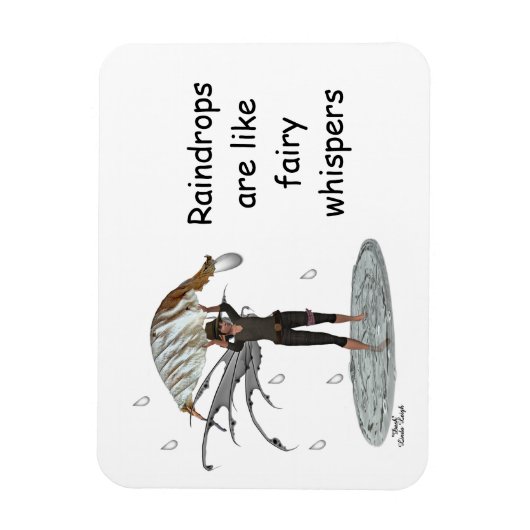 Jongen regen fee met blad flexibele magneet (Verticaal)