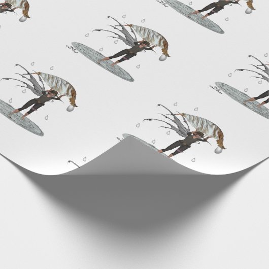 Jongen regen fee met blad inpakpapier (Hoek)