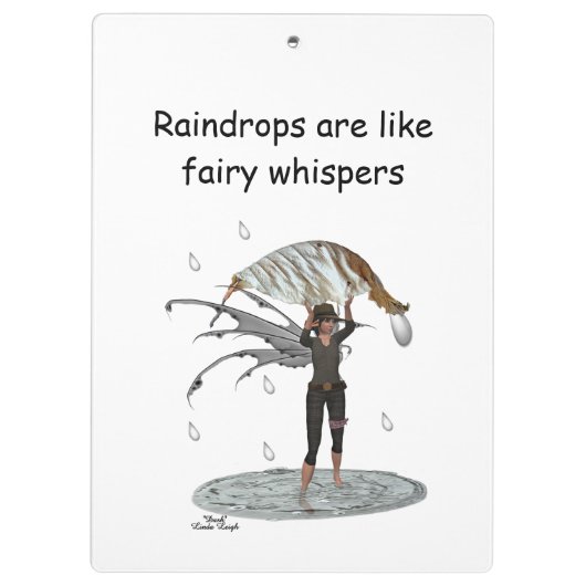 Jongen regen fee met blad klembord (Achterkant)