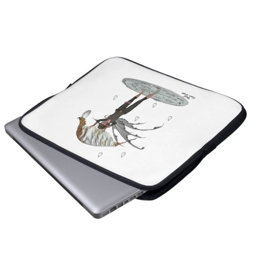 Jongen regen fee met blad laptop mouw laptop sleeve (Voorkant onderkant)