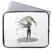 Jongen regen fee met blad laptop mouw laptop sleeve (Voorkant)