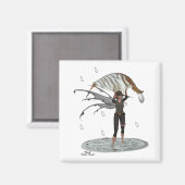 Jongen regen fee met blad magneet (Voorkant / Achterkant)