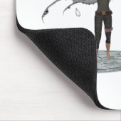 Jongen regen fee met blad mousepad muismat (Hoek)
