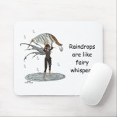 Jongen regen fee met blad mousepad muismat (Met muis)