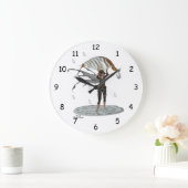 Jongen regen fee met blad muur klok (Huis)