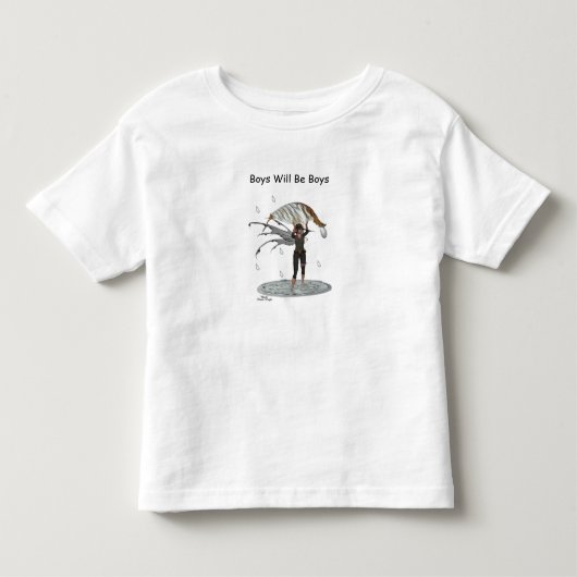 Jongen regen fee met blad peuter T-shirt (Voorkant)